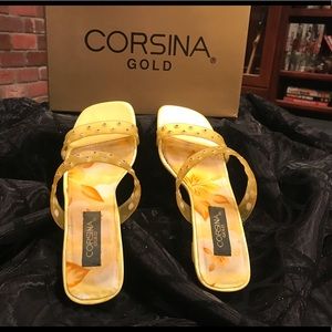 Yellow Corsina Jewel Sandals!!